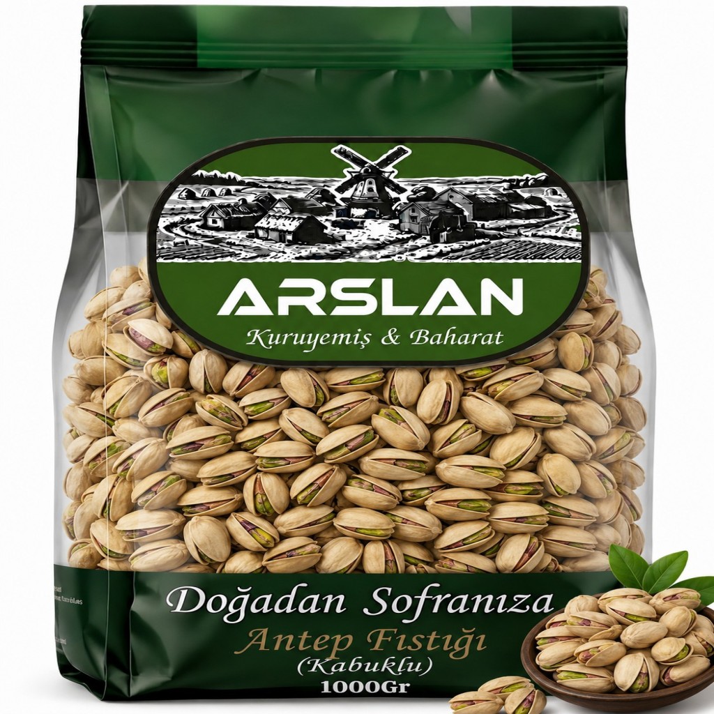Arslan Antep Kabuklu Kavrulmuş Fıstık 1Kg