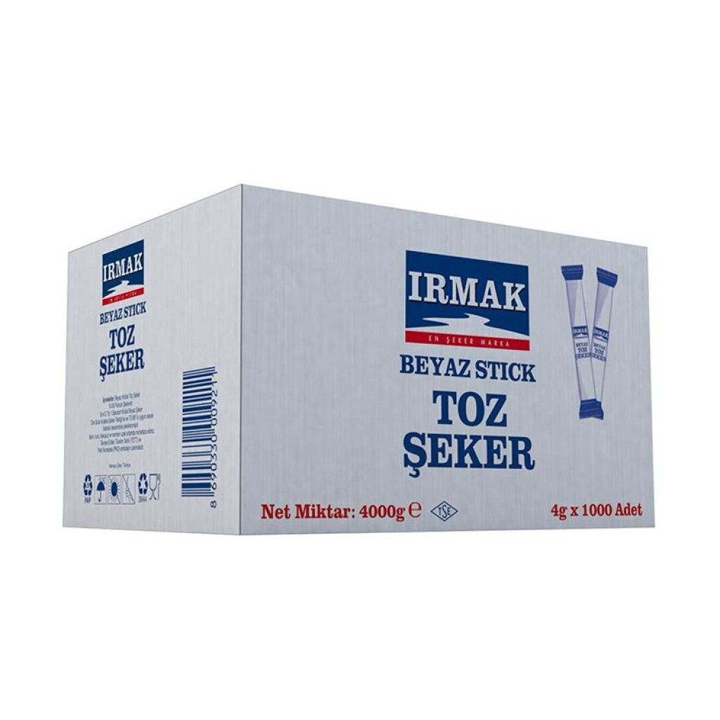 Irmak Şeker Stick Beyaz Şeker 4Gr*4Kg 1000 Adet